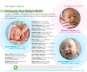 SAMPLE: San Diego Babies