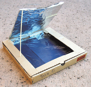 Solar Cooker from a Pizza Box
