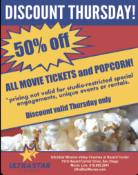 UltraStar Cinemas Discount Thursdays