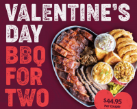 Del’s Hideout's BBQ for Two Valentine’s Day Menu