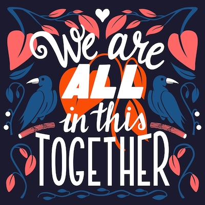 stockfresh 10186072 we are all in this together hand lettering typography modern poster design sizeS