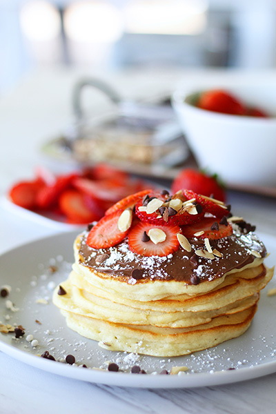 Strawberry Nutella Pancakes