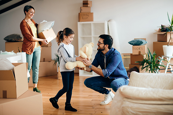 happy family organizing