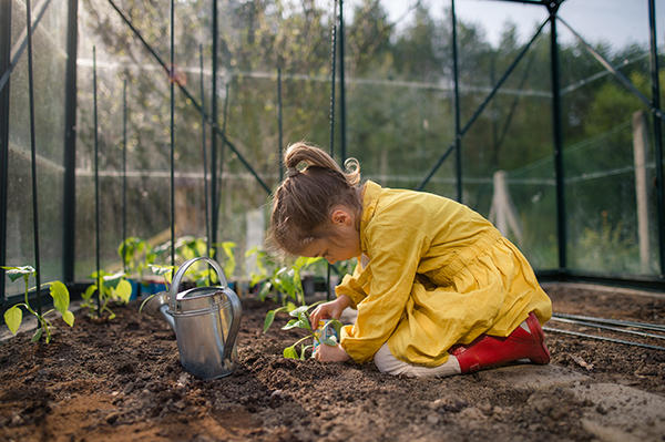 cute toddler helphing mom in the garden CE639WD