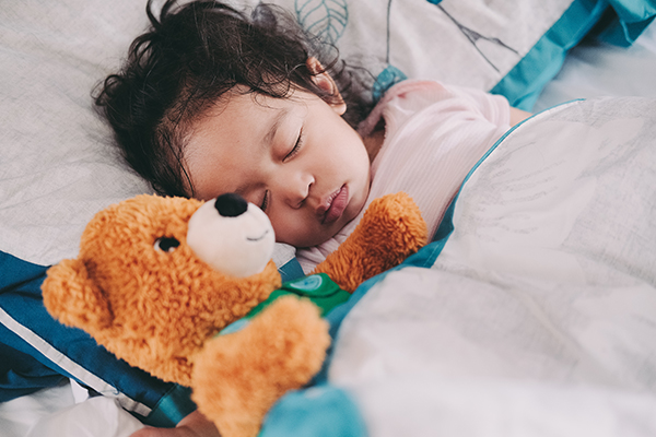 young child napping with teddy 2068