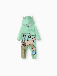 Star Wars Baby Boy Yoda Cotton Blend Hoodie Jumpsuit Light Green 1