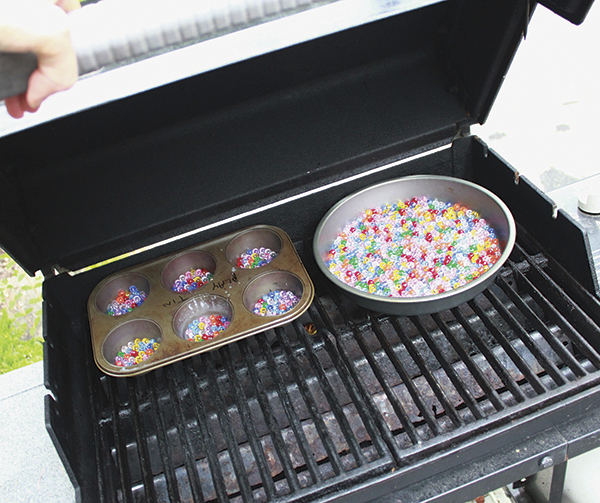 How to melt the beads for your melted bead suncatcher art project.