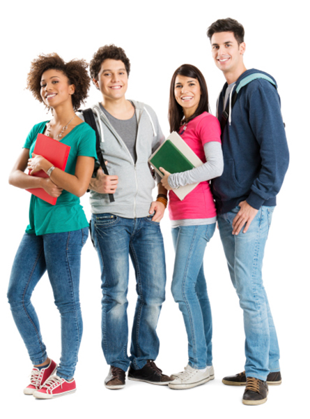 teens standing in a group