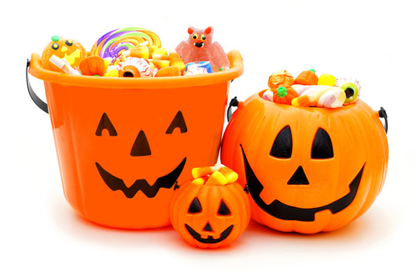 buckets of candy.