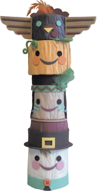 Thanksgiving Totem Pole Centerpiece