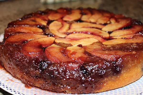 Upside-down Apple Blackberry Cake