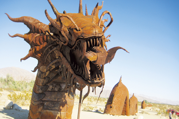 Visit Galleta Meadows and see the statues during your trip to Borrego Springs in San Diego County.