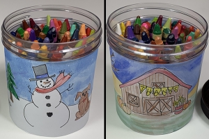Crayon Holder Craft for the Kids Holiday Table